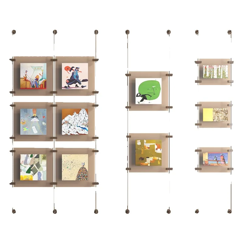 Modern style acrylic metal pole hanging painting living room cartoon photo wall, corridor publicity device borderless
