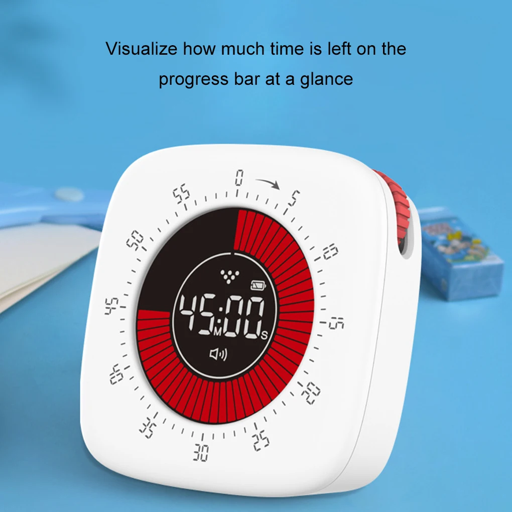 3 Brightness Display Rechargeable Timer Visual Timer for Kids Homeschool Study Tool, Large Digital Timers for Classroom, Kitchen