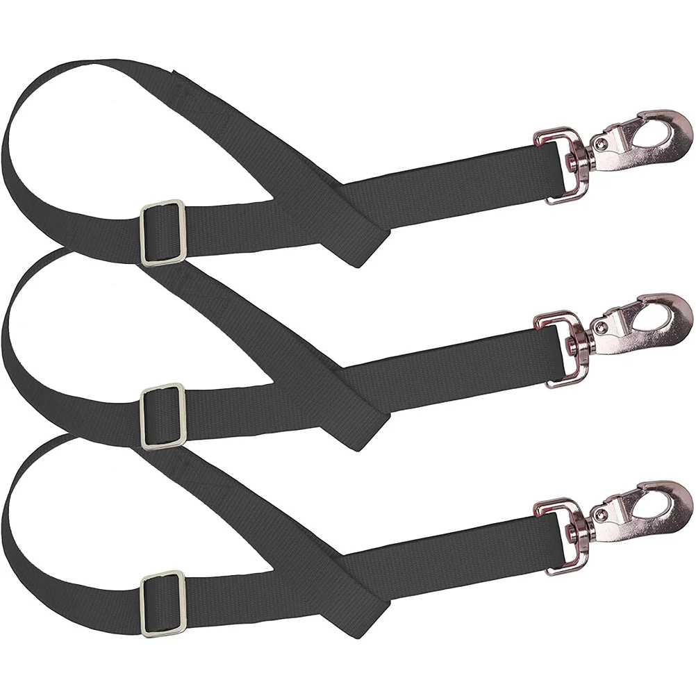 

3 Pcs Black Adjustable Nylon Bucket Straps for Horse Trailer Feeder Hanger Stables Pasture Hay Nets Water Buckets Feeders