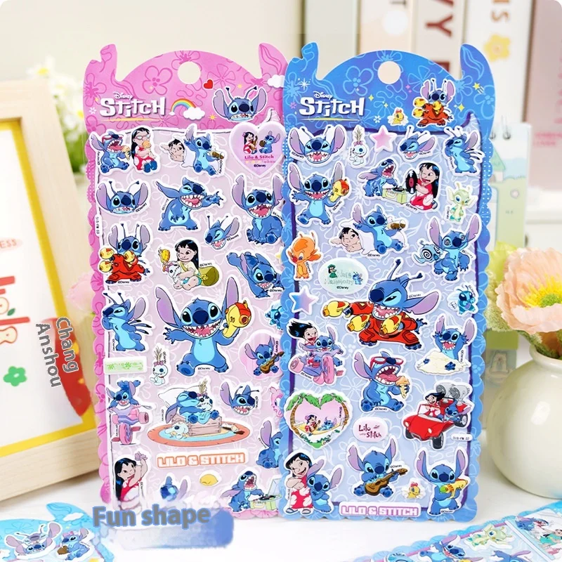 Genuine Disney Lilo & Stitch Stitch 3d Foam Pvc Stereo Sticker Diy Decoration Bubble Sticker Hand-Posted Account Stationery Gift