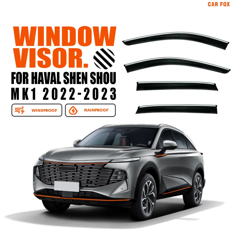 

Window visor For HAVAL Shen shou 2022 20232 2024 Chrome Deflector Window Trim Accessories Weathershields Wind Rain Guard Shades