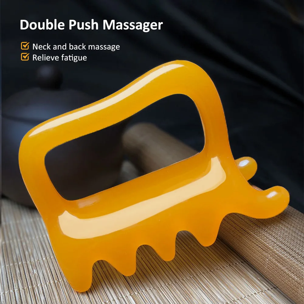 Massage Tool Large Fascia Massager Shoulder Neck Point Pull Bar Scrape Massage Manual Double Push Machine Trigger Point Massager