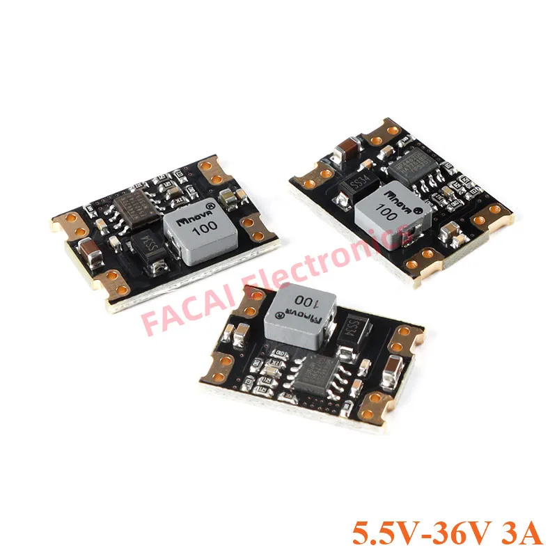 Mini DC-DC Step Down Buck Converter Board Module 5.5V to 36V Input to 3.3V/5V/12V 3A 8W High Power Supply PCB AJ39