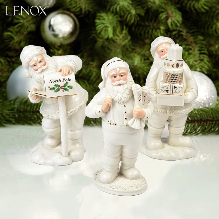 

Ceramic Crafts Christmas Scene Ornament Santa Claus Figurines Santa State Home Tabletop Ornaments Party Decoration Holiday Gifts