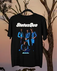 T-shirt azul popular do status quo dos homens, presente preto para fãs, S a 5XL, HC1198