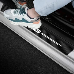 For BMW X6 G06 F16 E72 E71 Car Door Sill Carbon Fiber Protector Sticker Scuff Plate Decoration Waterproof Decals