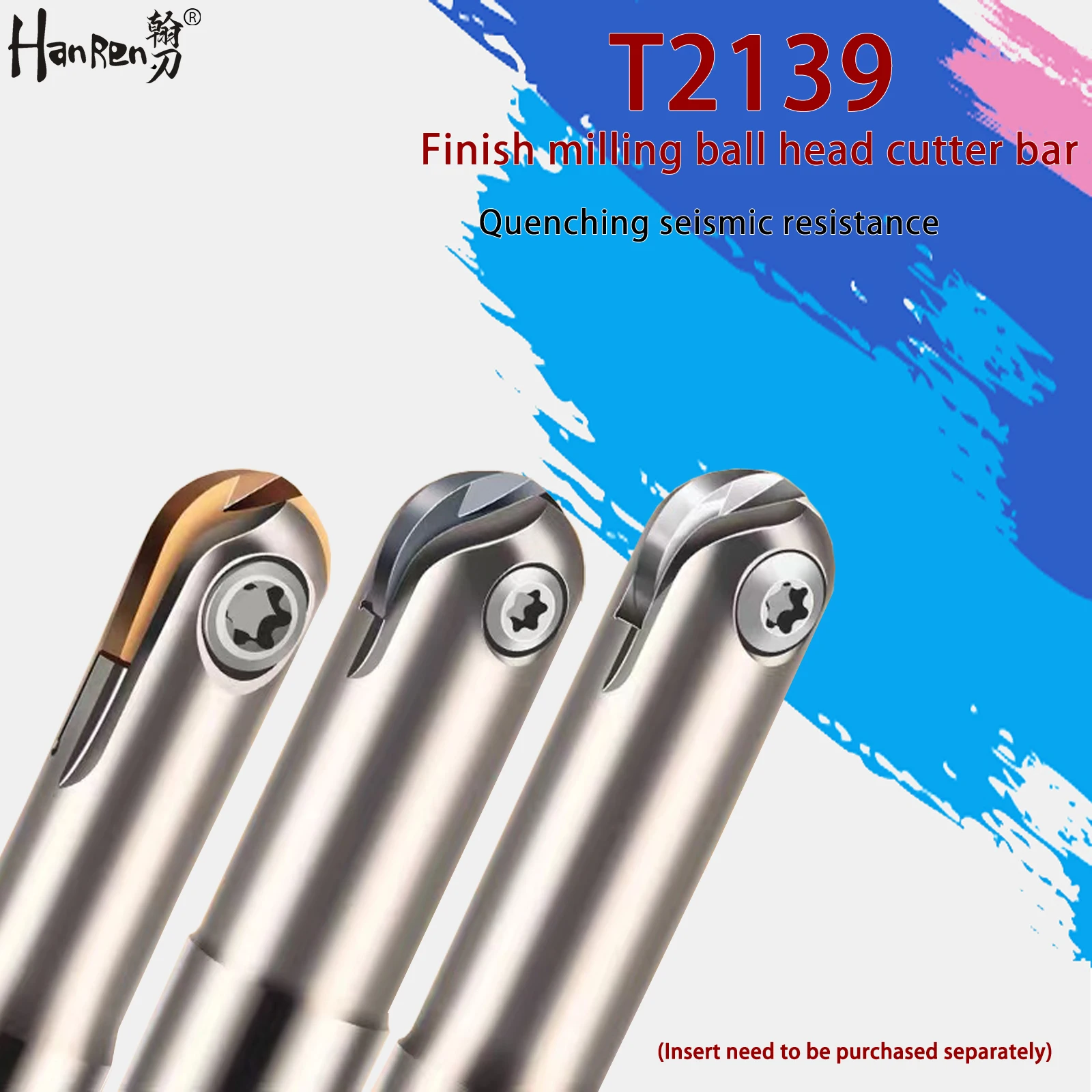 T2139 Finish Milling Ball Head Cutter Bar Semicircular Milling Cutter R4 R5 R6 R8 R10 R12.5 CNC Machining Cemented Carbide