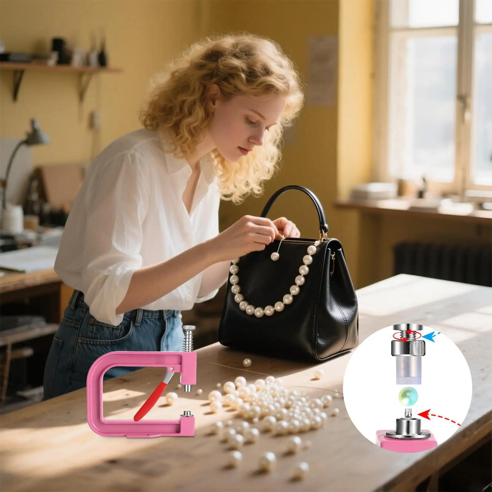 

Машина для установки жемчуга, машина для изготовления жемчужных стразов, аппликатор для изготовления ювелирных изделий, ручная работа для свадебной шляпы, украшения одежды