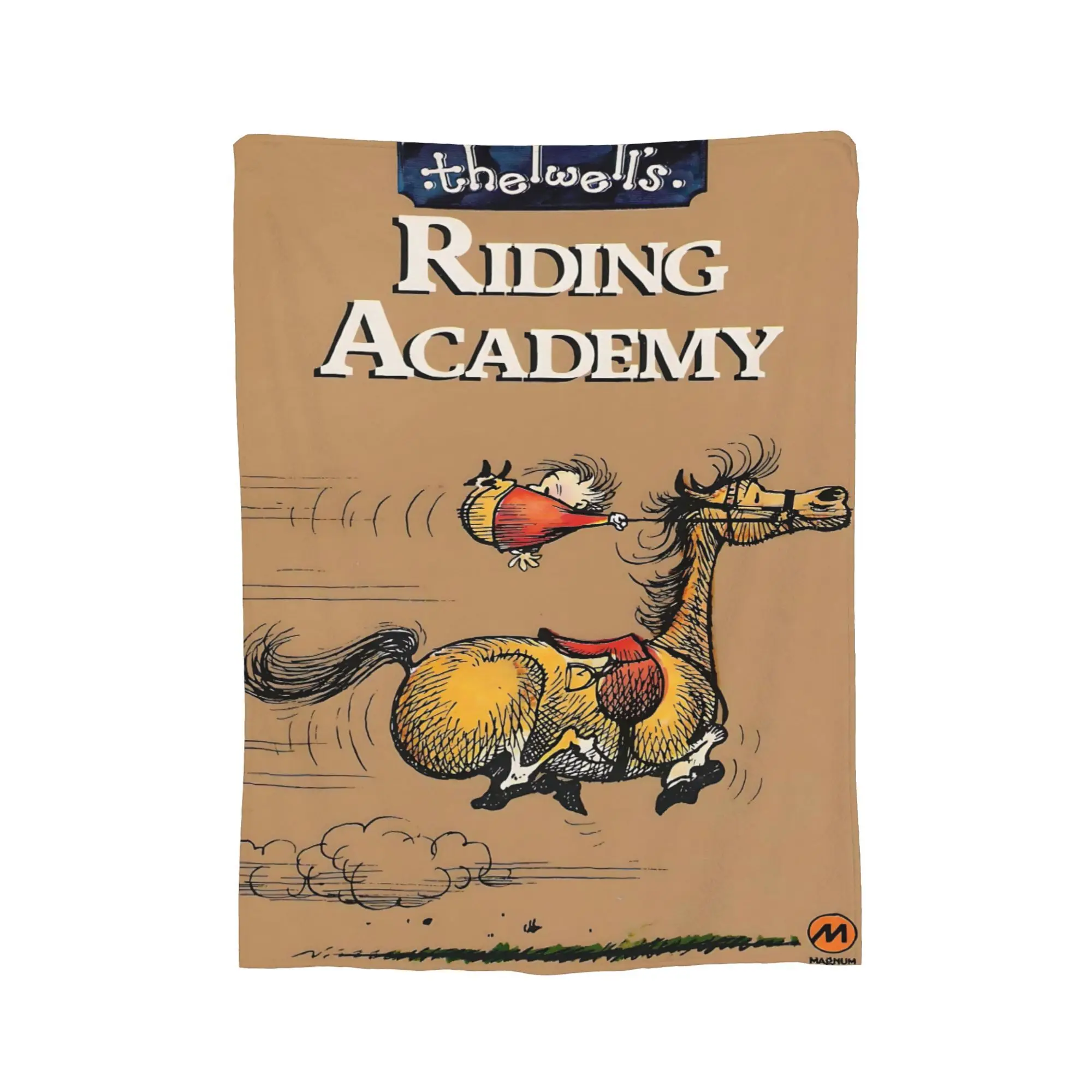 Customize Thelwell's Riding Academy Cover Print Inspired Flannel Blanket, All-Season Soft Flannel Throw - Essential for Sofa, Ca