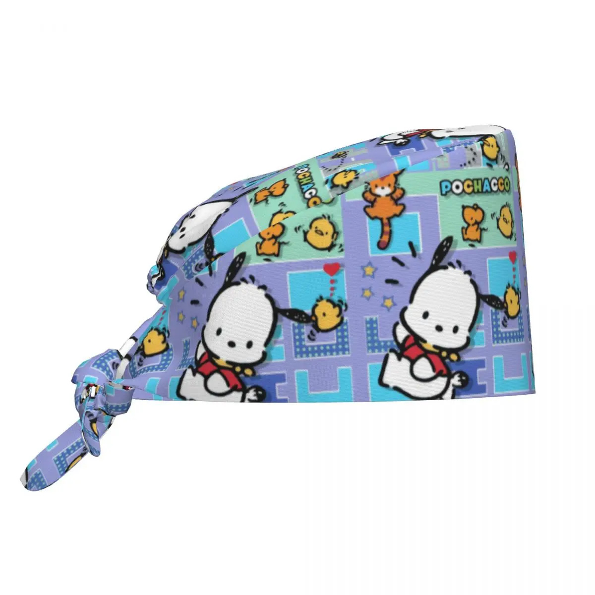 

Custom Pochacco Cartoon Scrubs Cap Surgical Hats Men Women Operating Room Cap Operator Hats Lab Works Hat