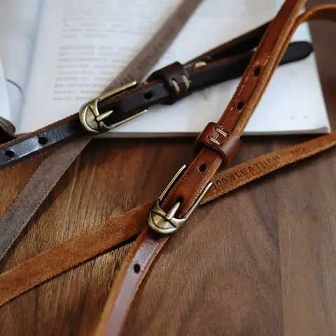 Luxury Suede Belt For Women Stylish Leather Belt Brass Pin Buckle Genuine Leather Belt Clothing Accessories Women's Jeans Belt
