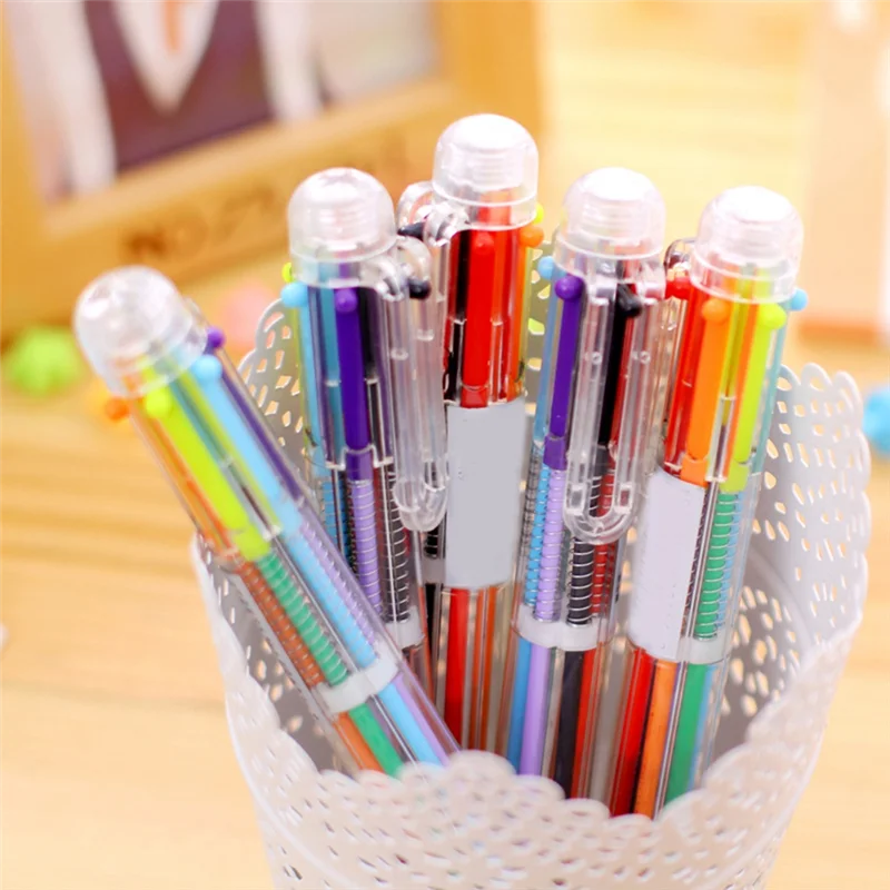 20 Pack Ballpoint Pen, 6-In-1 Multicolor Retractable Ballpoint Pens, 0.5mm Colorful Ink Pen, Multi Color Pen for School