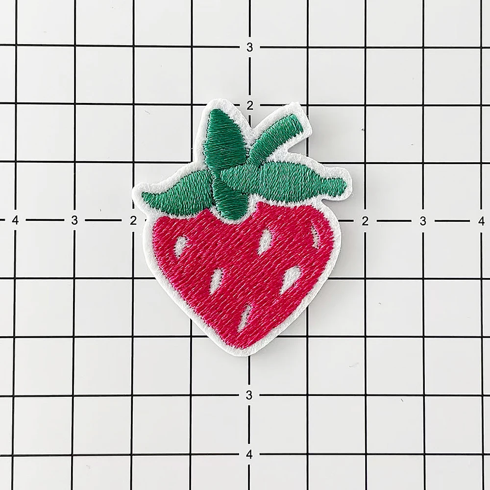 Strawberry Iron on Patches Embroidered Patch for Cloth Garment Appliques Accessory Stickers Cover Repair Hole Modify Adorn