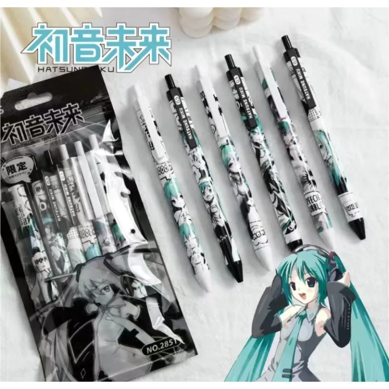 Hatsune Miku 2D Gel Pen, quick-drying and non-smearing gel pen, a must-have black signature pen for students to write questions