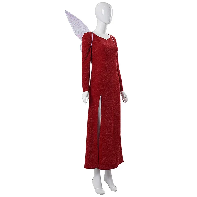 Shrek the Monster Fairy Godmother Cosplay Dress Long Dress Halloween Fairy Wings stage show set