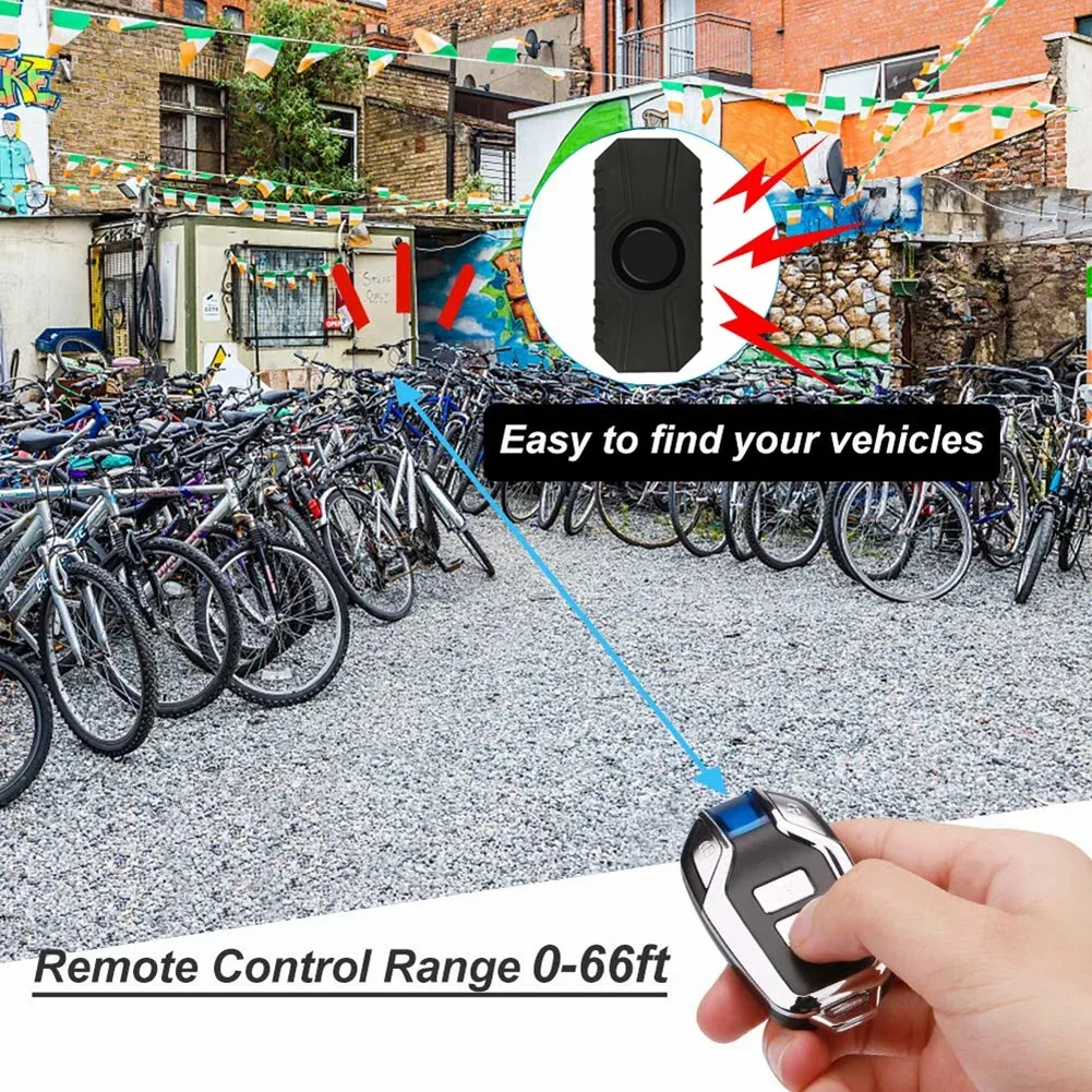 Wireless Bicycle Alarm Remote Control Motorcycle Electric Bike Detector Anti Lost Security Sensor 7 Level Sensitivity Alarm