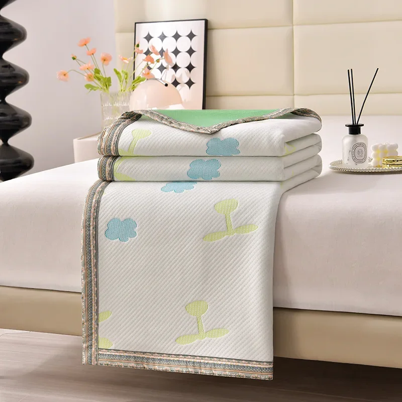 Maternal and Infant Grade Wormwood Knitted Cotton Summer Quilt Jacquard Air Conditioner Pillowcase Summer Thin Blanket