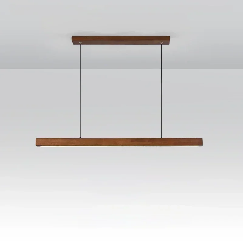 Candelabros colgantes modernos, tira larga de madera, luces Led para mesa de comedor, accesorio de cocina, lámparas de techo modestas para habitación, electrodomésticos