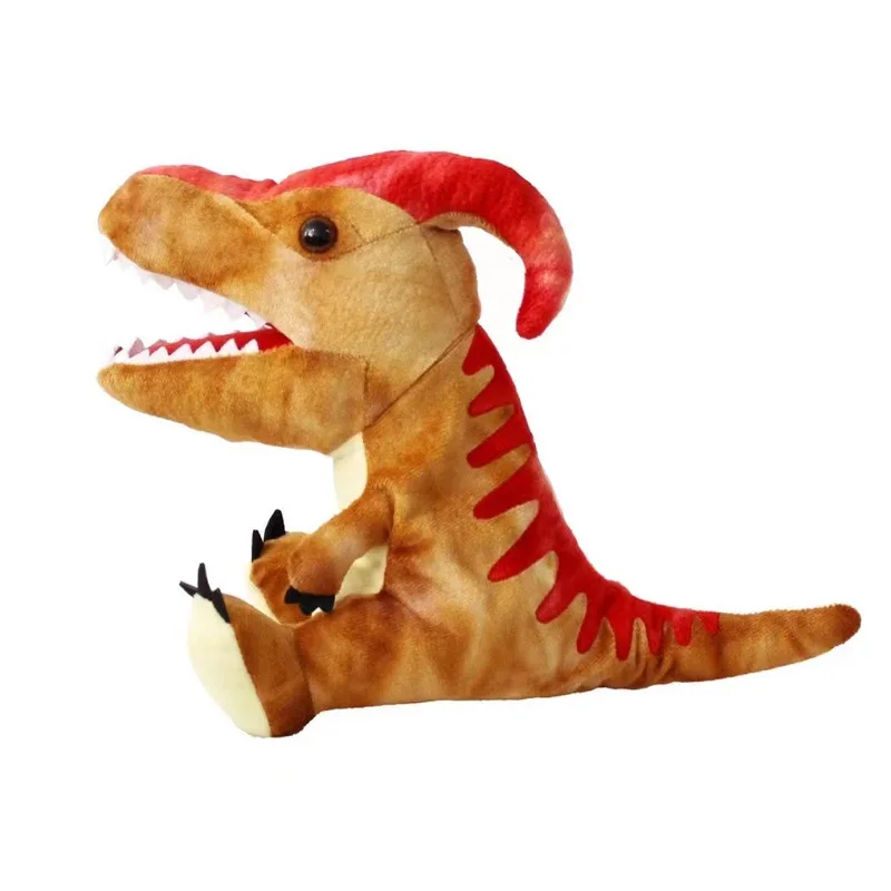 Marionnette à main du monde des dinosaures, 25cm, mignon, stégosaure, ptérosaure, t-rex, tricératops, beurre, jouets en peluche, accessoire de conte