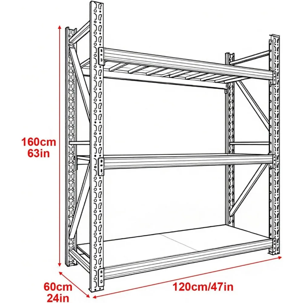 Regulowane metalowe regały przemysłowe o dużej wytrzymałości do przechowywania w garażu i magazynie