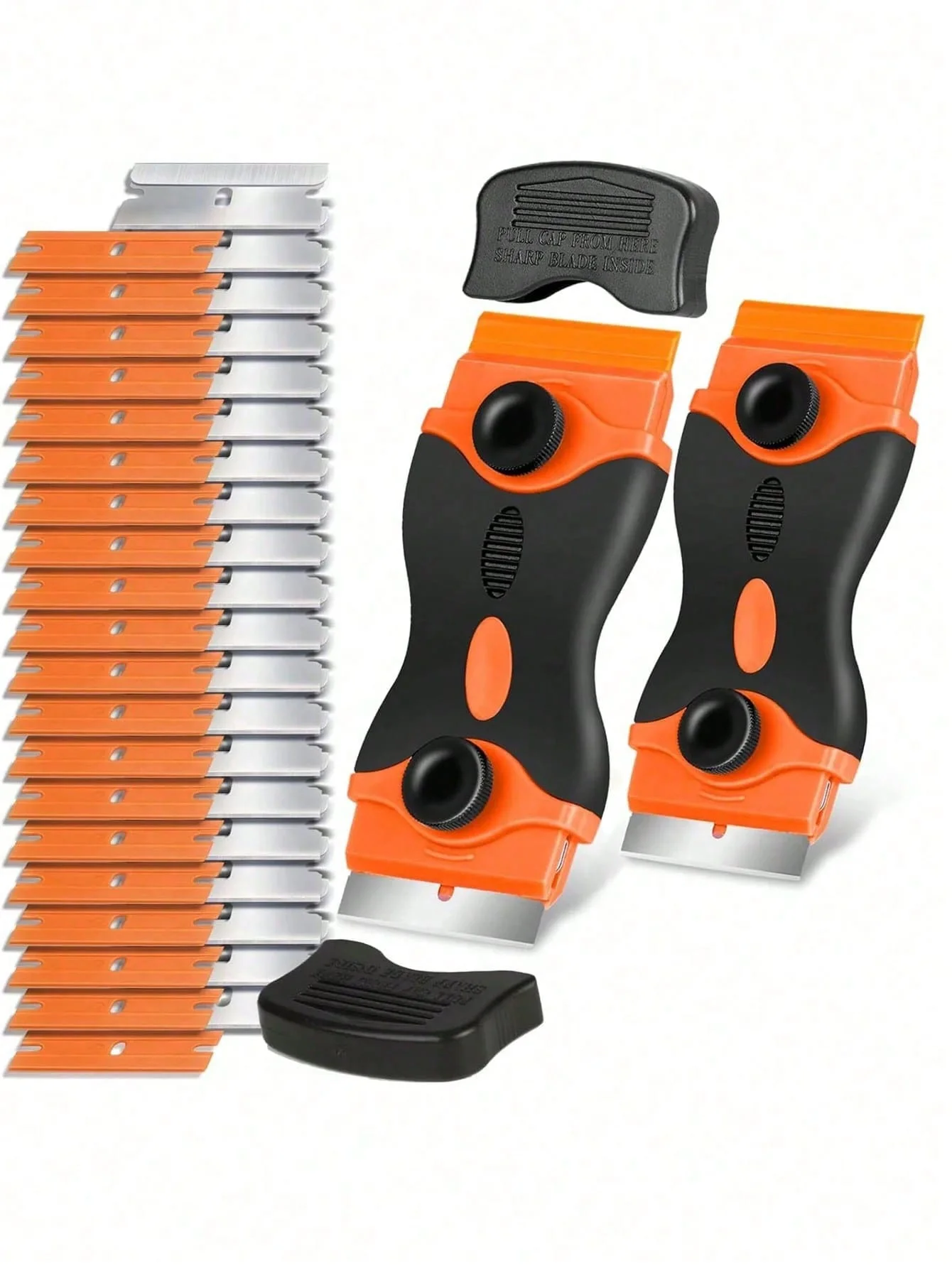 21-Piece Double-Blade Scraper Tool Set with Blades, Suitable for Removing Labels, Stickers, Decorative Film, and Adhesive Films