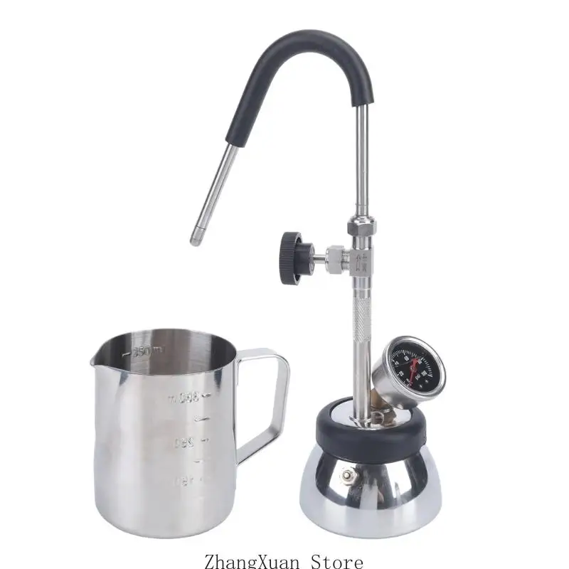 Stovetop Milk Frother Pot with Metal Body for Daily Home Beverage Use 3XUF