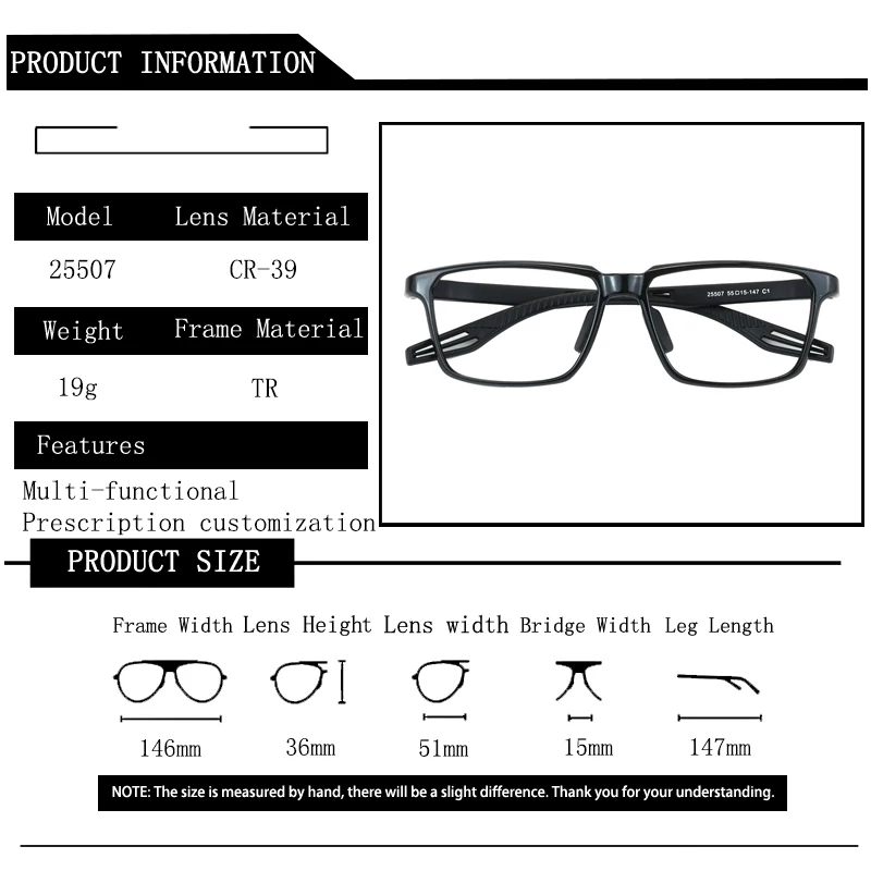 Anti-collision Sports Glasses Men Light Frame Myopia Eyeglass Prescription Photochromic Anti Blue Light Femal Nearsight Eyewear - Image 4