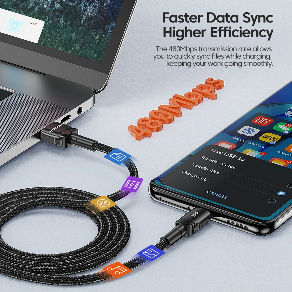 Toocki-Câble USB Type-C pour recharge rapide et transfert de données, cordon de chargeur 7A pour Huawei Honor 100W/66W, pour Xiaomi, Oneplus et Samsung