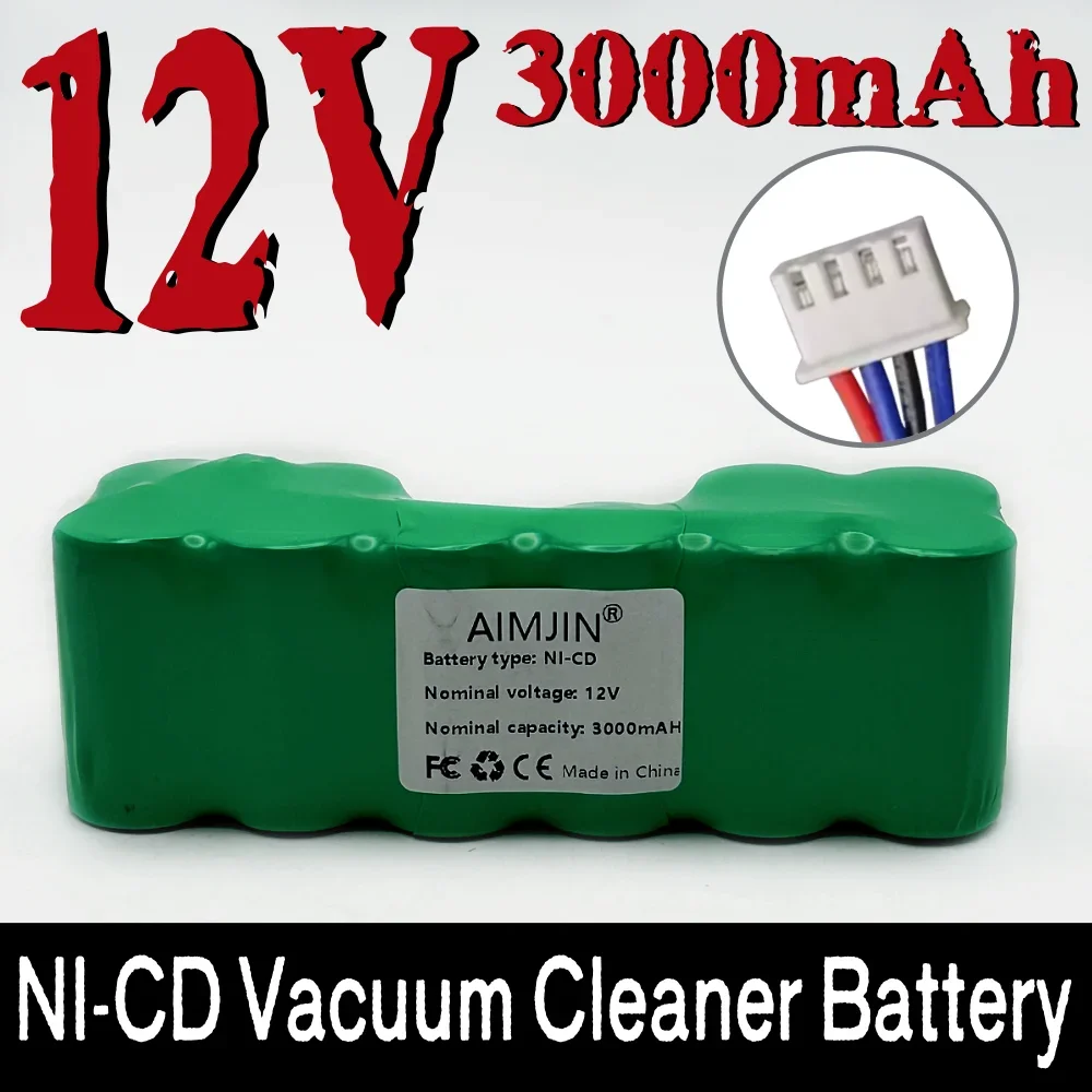 For Robotic Vacuum Cleaner 12V 3000mAh Ni-CD Battery Replacement for Ecovacs 10001568 10002167 DD3G DD4G DE5G DD35 DG710 DM88