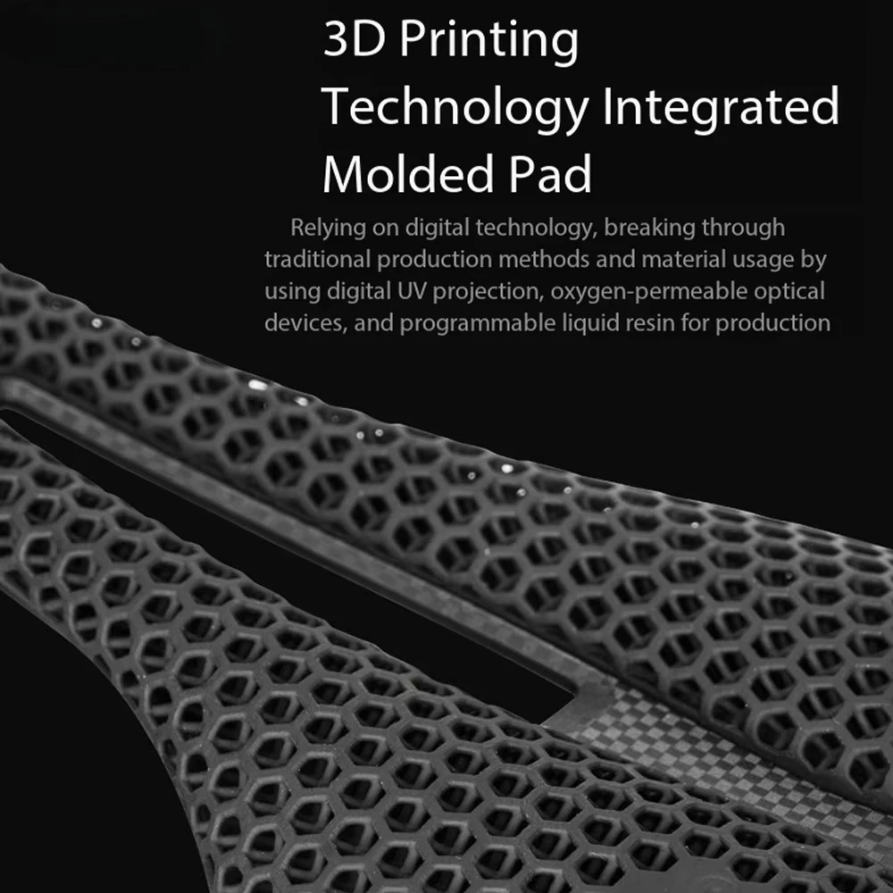 Carbon Gravel  Road Bike Seat Saddle 3D Printed Shock Absorbing Breathable Road Bike Hollow Carbon Fiber Saddle Seat