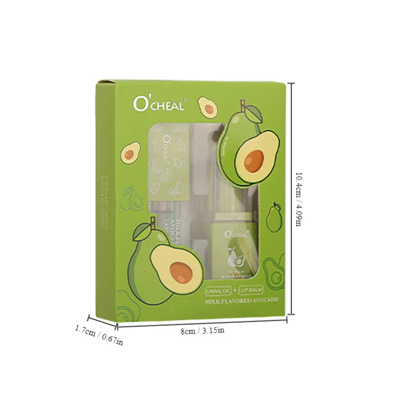 ピンクのリップクリームとリップグロスのセット,ハニーアボカド,保湿剤,長持ち,ライトピンク,女性用メイク