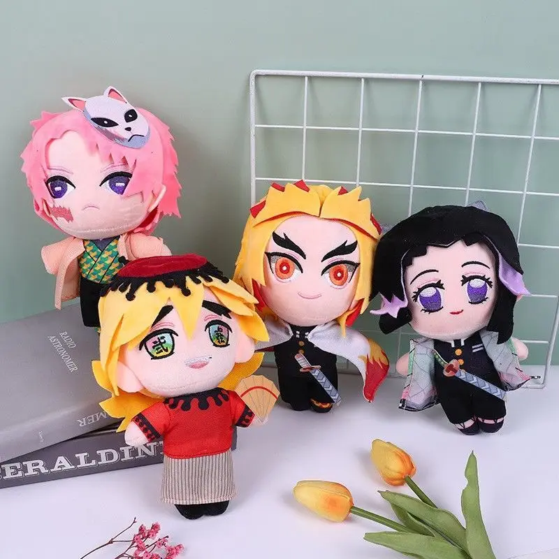 Cartoon Anime Peripheral Demon Slayer Plush Toy Cute Tanjirou Nezuko Kokushibo Doll Model Figure Boy and Girl Birthday Gifts