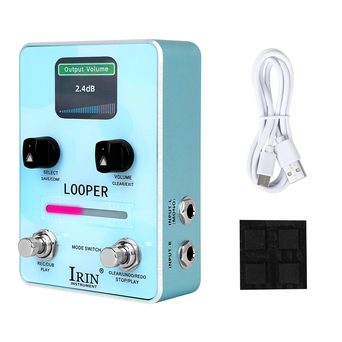 

Гитарная педаль IRIN с одним эффектом, петля для фразы, 44,1 кГц, 16 бит, высококачественная петля, полная запись, 160 минут, 40 петель, локации хранения