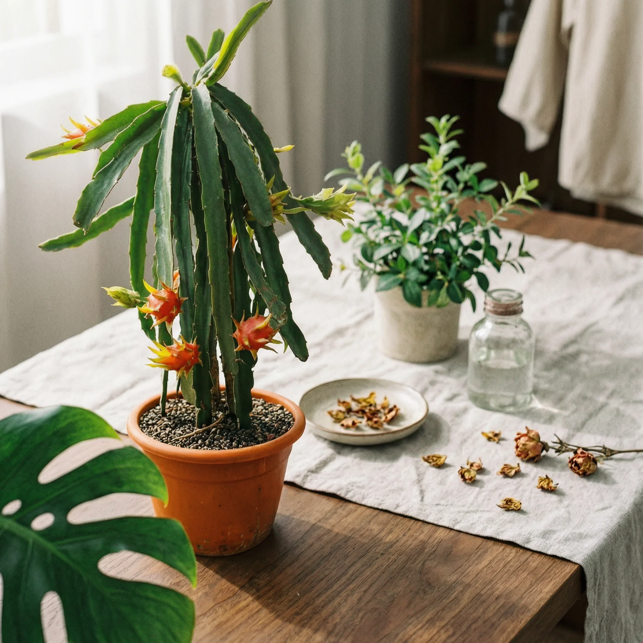 Dragon Fruit Trellis Green Climbing Plant Support with Circular Top Plant Support Frame Versatile Trellis with Base Plate Sturdy