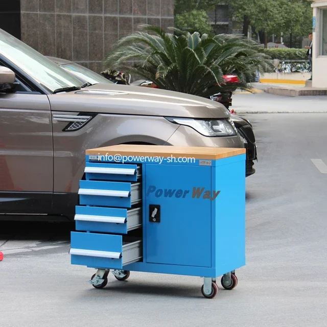 

Garage Storage Tool Cabinets Heavy Duty Tool Tool Trolley for Workshop Powerway Metal Chest Storage System Iron Workbench Steel