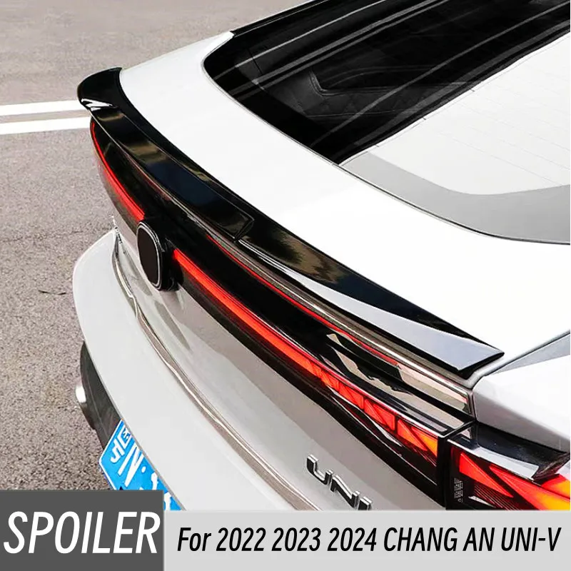 

For 2022 2023 2024 CHANG AN UNI-V ABS Plastic Black Carbon Rear Trunk Lid Boot Ducktail Lip Car Spoiler Wings Tuning Accessories