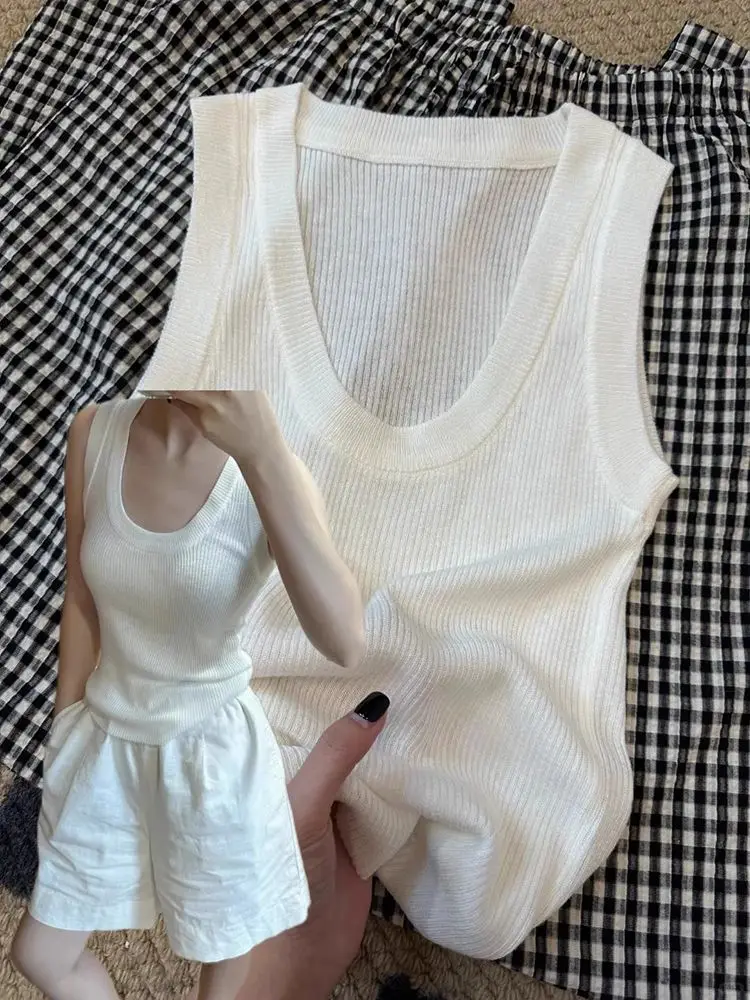 

Корейский вязаный жилет U-Ne размера плюс Sweatpreoire Elegandt Foornn Summmery Chic Mul-titulde Cannela One Colo R Vest ...