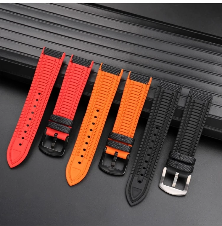 Hochwertiges Gummi-Uhrenarmband für TAG Heuer F1 Gulf Aquaracer Monaco Herren-wasserdichtes Armband blau orange 20 mm 21 mm 22 mm 24 mm – Detail 17