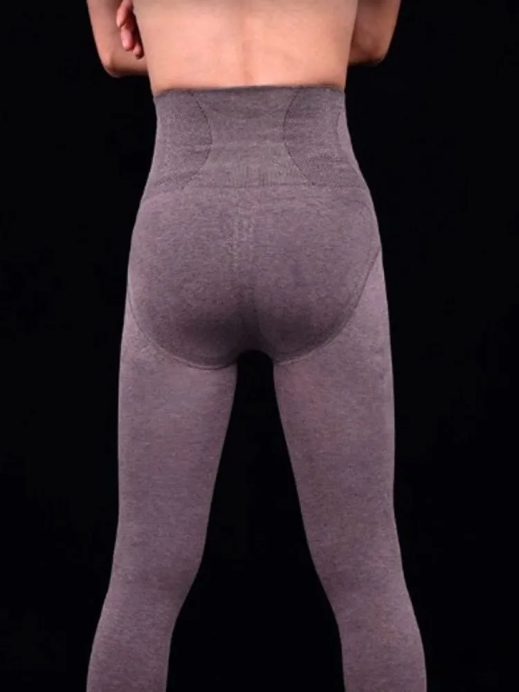 

Мужские теплые брюки из смесового хлопка с флисовой подкладкой, зауженного кроя, длиной 7/8, не скручивающиеся, термолеггинсы, универсальные зимние штаны