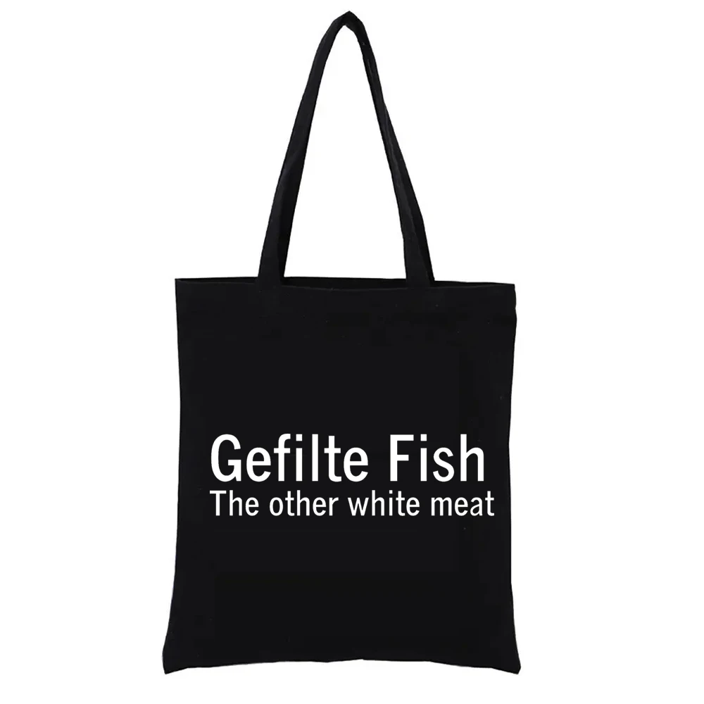 

Gefilte Fish Funny Jewish Female Bag S Handbags Women's Bags Designed Fashion Shopper Woven Tote Totebag Casual Totes Eco