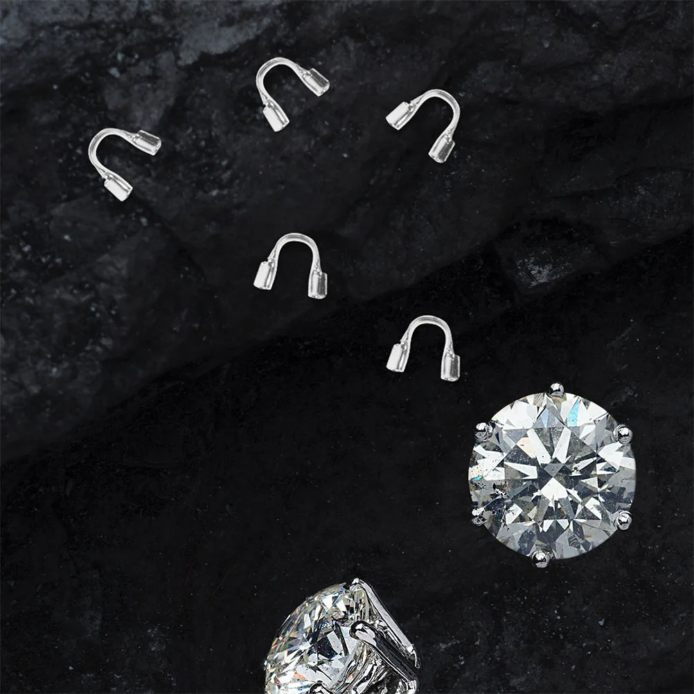 200 قطعة سلك على شكل حرف U جارديان: سلك مطلي بالفضة ينتهي قبعات لقلادة سوار ذاتي الصنع صنع المجوهرات نتائج لوازم الديكور #1