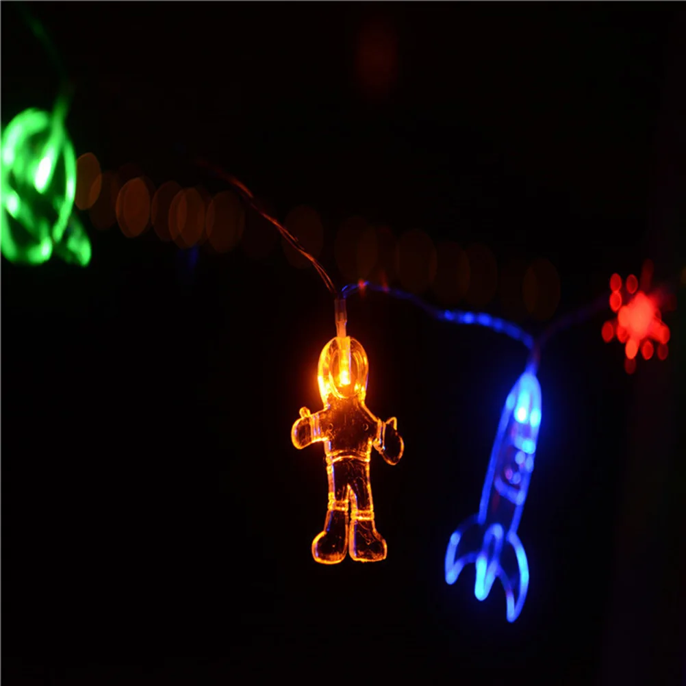 

20 LEDs 3 Meters Astronaut Spaceship String Light Household Mini Night Light Operated Decorative Light for Home Dining R