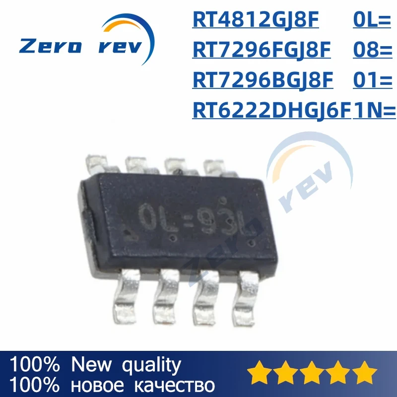 

5Pcs 100% New RT4812GJ8F 0L= RT7296FGJ8F 08= RT7296BGJ8F 01= TSOT-23-8 RT6222DHGJ6F 1N= TSOT-23-6