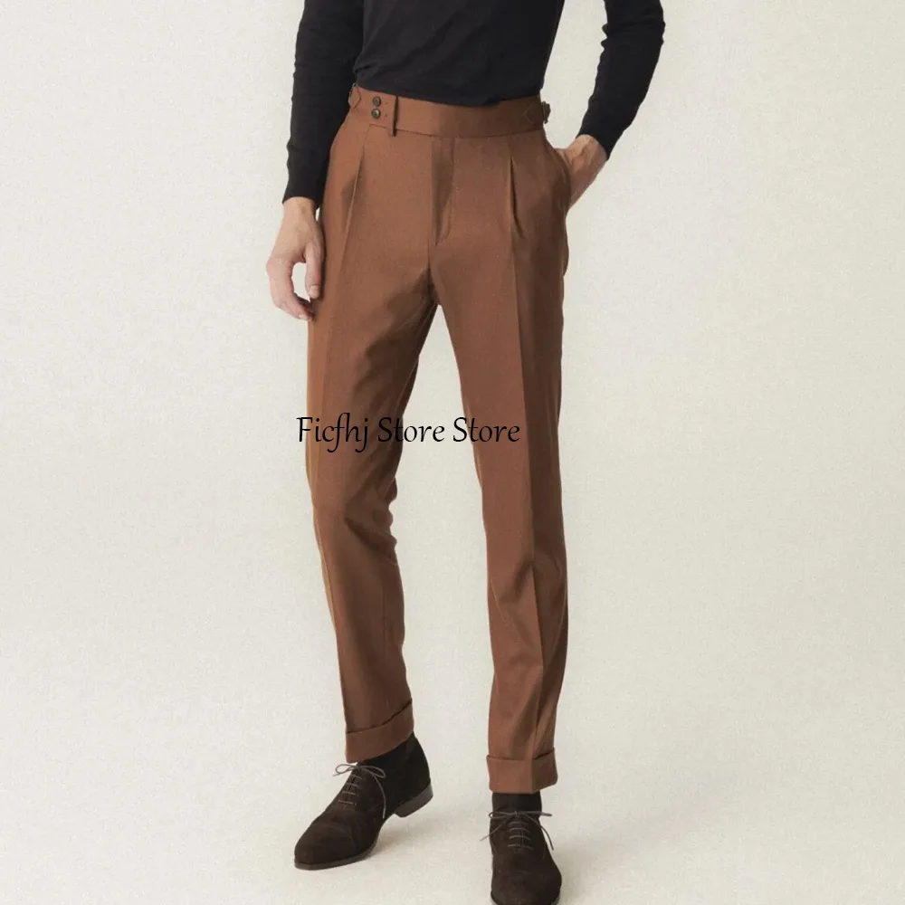 

Формальные прямые брюки, мужские прямые брюки из однотонной ткани для мужчин, повседневная рабочая пошив, классическая одежда