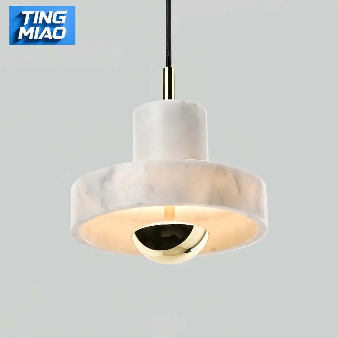 

Spanish Postmodern Natural Marble Pendant Lamp Home Dinning Room Bedside Luxury Ceiling Chandelier Suspension Hanging Lighting