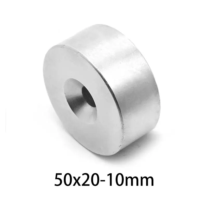 1PC 50x20-10mm Neodymium Magnet 50mm x 20mm Hole 10mm N35 Round Super Powerful Strong Permanent Magnetic imanes Disc