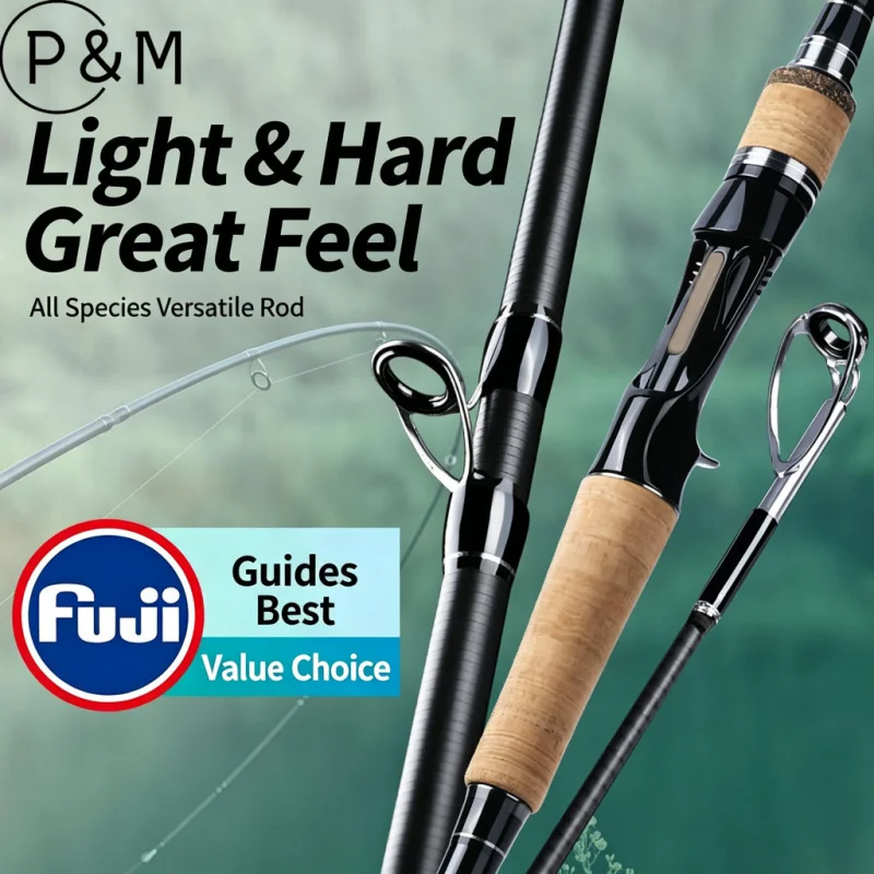 Carbon Fiber Fishing Rod Ultra Light Super Hard 3-Section Versatile Long Cast Micro Lure Rod Complete Kit Spinning Casting Rod