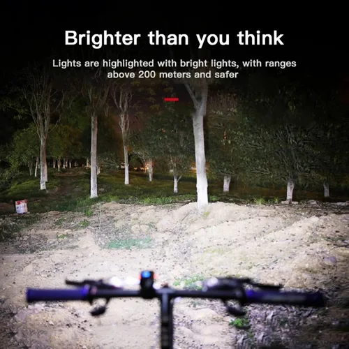 Imagen 2 del producto Nueva luz LED para bicicleta, 1000LM, pantalla de potencia recargable por USB, lámpara frontal para bicicleta de montaña y carretera, linterna, equipo de ciclismo