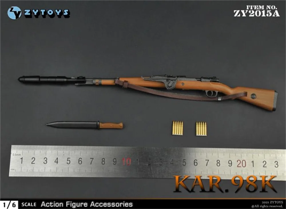 

New Arrival 1/6th ZYTOYS ZY2015 Eat Chicken Series Sniper Weapon KAR 98K Can't Be Open PVC Material For Body Doll Accessories