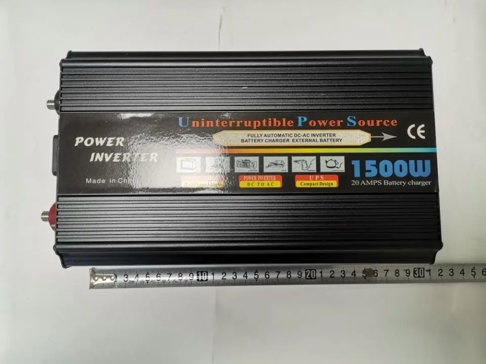 Imagem -04 - Modificado Onda Ups Power Inverter Lifepo4 Carregador de Bateria 1500w dc 12v a 110v ac 120v 60hz